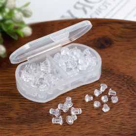 100+20 sets of universal silicone earbackings, transparent ear plug, reusable earbackings for women, low-allergenic safety supports for earrings