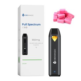 Full Spectrum CBD Vape for Calm 850mg (Terpene Profile: Bubblegum, Type: Calm)
